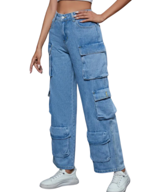 Multi-Pocket Cargo Denim Jeans