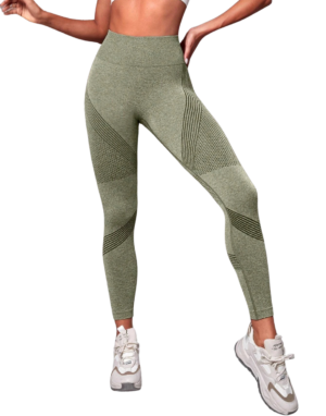 High-Waist Scrunch Bum Leggings - Green