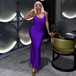 Purple - Hot Backless Slim Dress