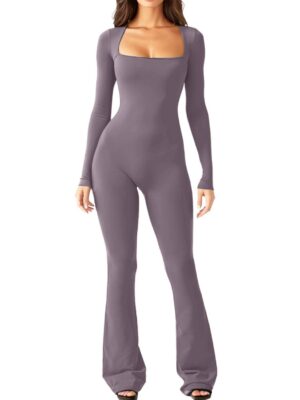 Purple Grey ( Long-Sleeve Jumpsuit)