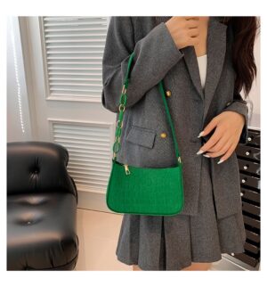 Green-Soft Croc Bag